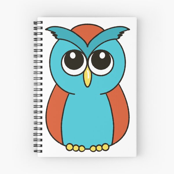 Item preview, Round Teal Orange Owl Cute Cartoon Bird designed and sold by MFGB-Creations.