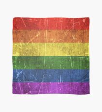 Vintage Aged and Scratched Rainbow Gay Pride Flag Scarf