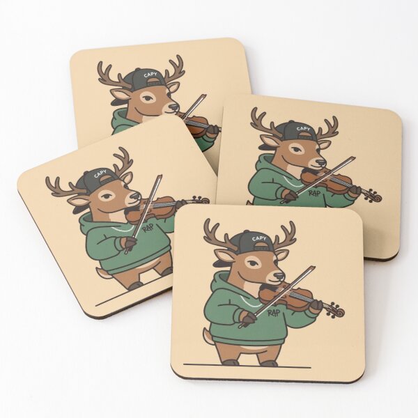Item preview, Rap Deer Violin Player – Whimsical Urban Music Design designed and sold by Dogandesighn.