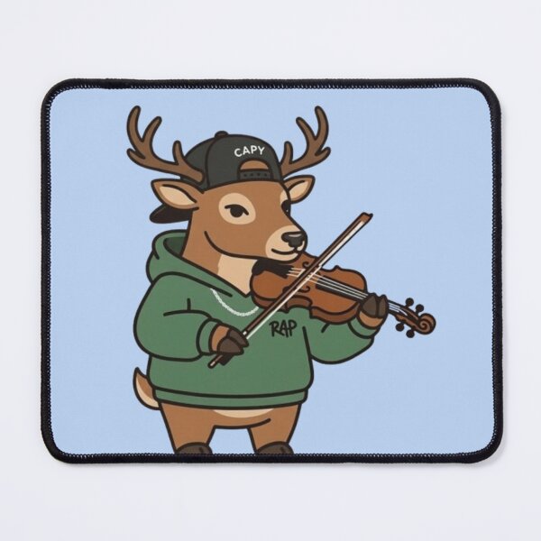 Item preview, Rap Deer Violin Player – Whimsical Urban Music Design designed and sold by Dogandesighn.