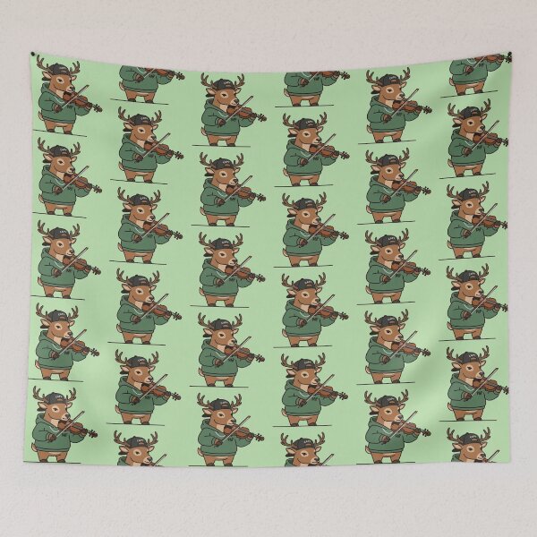 Item preview, Rap Deer Violin Player – Whimsical Urban Music Design designed and sold by Dogandesighn.