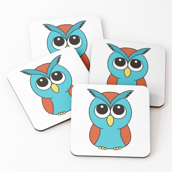 Item preview, Big Head Cute Teal Orange Owl Cartoon Character designed and sold by MFGB-Creations.