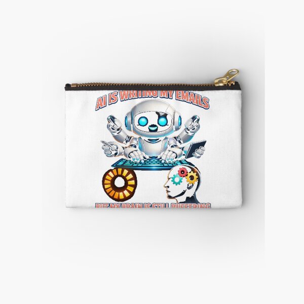 Item preview, AI Writing My Emails Funny Tech Robot Brain Buffering Art designed and sold by TailTraceDesign.
