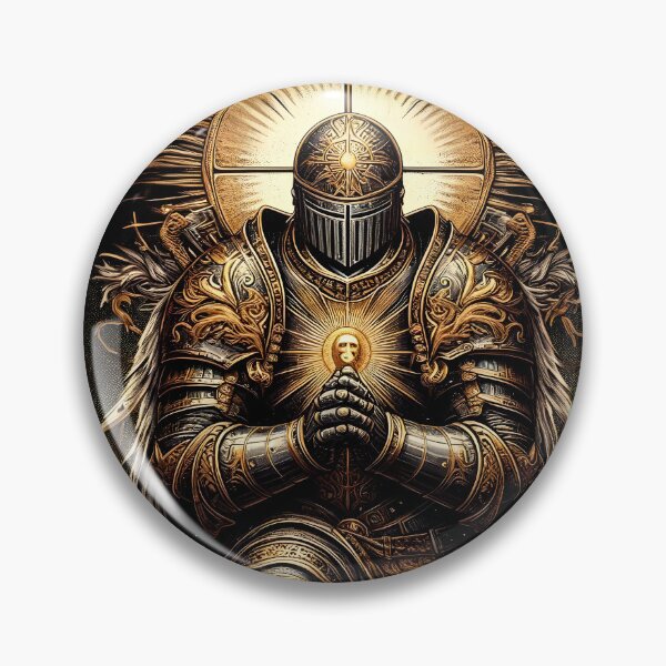 Item preview, Kneeling Crusader Divine Halo Dark Fantasy designed and sold by Godssolidger.