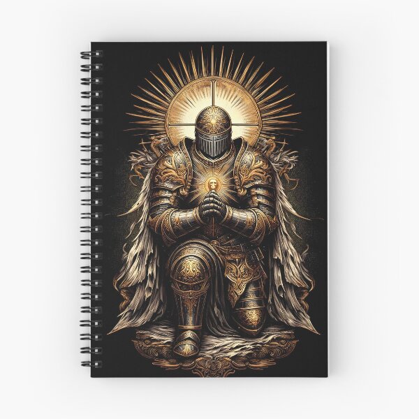 Item preview, Kneeling Crusader Divine Halo Dark Fantasy designed and sold by Godssolidger.