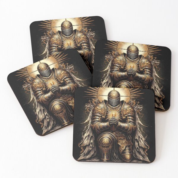 Item preview, Kneeling Crusader Divine Halo Dark Fantasy designed and sold by Godssolidger.
