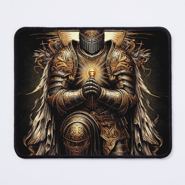 Item preview, Kneeling Crusader Divine Halo Dark Fantasy designed and sold by Godssolidger.