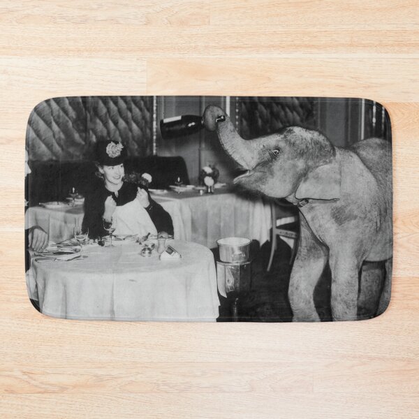 Item preview, French Quarter, Royal Street, New Orleans Vintage baby elephant walk funny prohibition black and white photograph poster art printvintage black and white photograph designed and sold by Astrid Arkhangelsky.