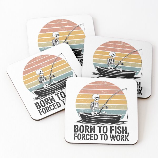Item preview, Funny Skeleton Fishing In Boat Sunset Silhouette 70s Style designed and sold by Thompika.