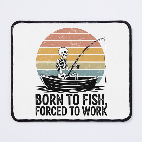 Item preview, Funny Skeleton Fishing In Boat Sunset Silhouette 70s Style designed and sold by Thompika.