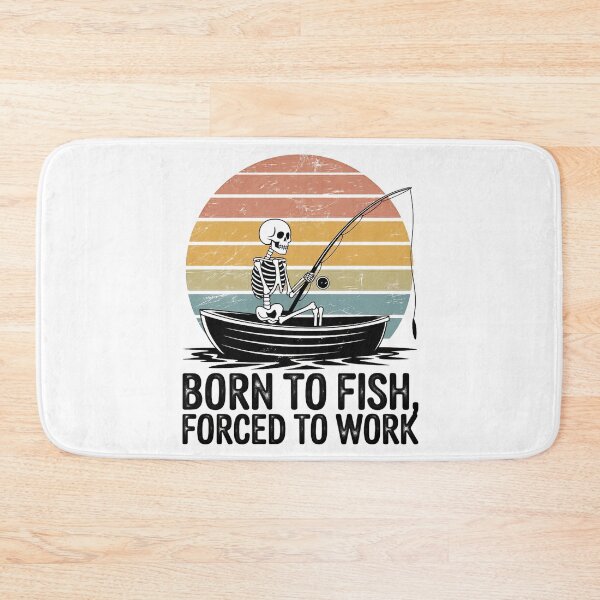 Item preview, Funny Skeleton Fishing In Boat Sunset Silhouette 70s Style designed and sold by Thompika.