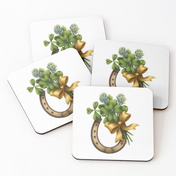 Item preview, Lucky Horseshoe and Four Leaf Clover – St Patrick’s Day Irish Good Luck Charm designed and sold by olenapetol.