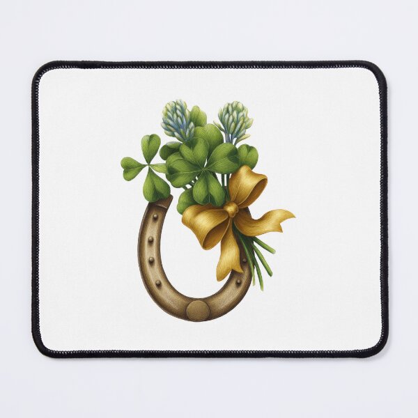 Item preview, Lucky Horseshoe and Four Leaf Clover – St Patrick’s Day Irish Good Luck Charm designed and sold by olenapetol.
