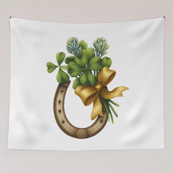 Item preview, Lucky Horseshoe and Four Leaf Clover – St Patrick’s Day Irish Good Luck Charm designed and sold by olenapetol.