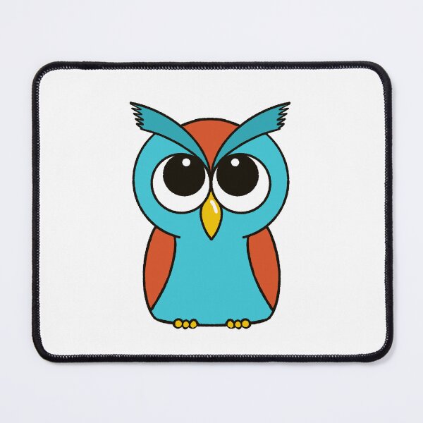 Item preview, Cute Round Head Square Body Teal Orange Owl designed and sold by MFGB-Creations.