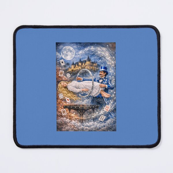 Item preview, Magician Levitation Illusion Art -Magic Castle Fantasy Scene with Floating Assistant & Cosmic Magic designed and sold by Beach-Raven Designs.