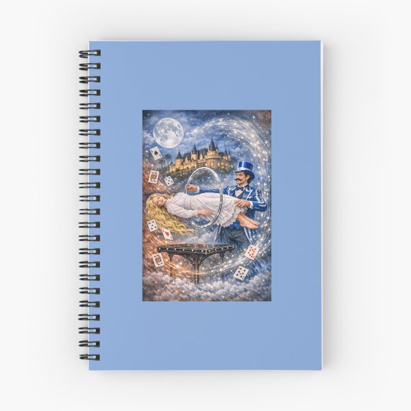 Item preview, Magician Levitation Illusion Art -Magic Castle Fantasy Scene with Floating Assistant & Cosmic Magic designed and sold by Beach-Raven Designs.