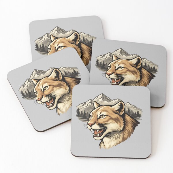 Item preview, Classic Cougar Mountain Lion Wildlife Animal Portrait Design  designed and sold by ZbigiStudio.
