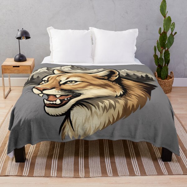 Item preview, Classic Cougar Mountain Lion Wildlife Animal Portrait Design designed and sold by ZbigiStudio.