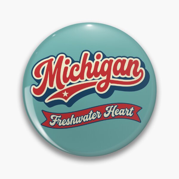 Item preview, Retro Michigan Freshwater Heart designed and sold by Cozy-Old-Pub.