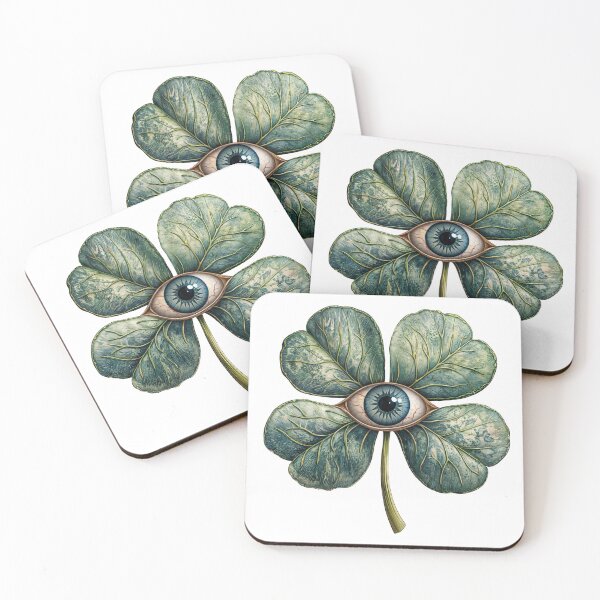 Item preview, Mystical four leaf clover with protective eye – spiritual lucky charm symbol designed and sold by olenapetol.