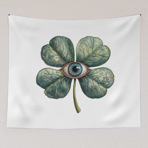 Item preview, Mystical four leaf clover with protective eye – spiritual lucky charm symbol designed and sold by olenapetol.