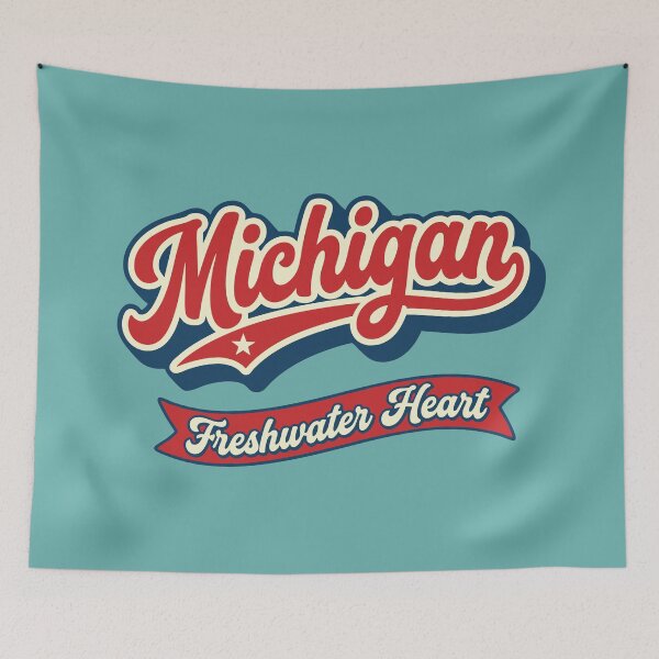 Item preview, Retro Michigan Freshwater Heart designed and sold by Cozy-Old-Pub.