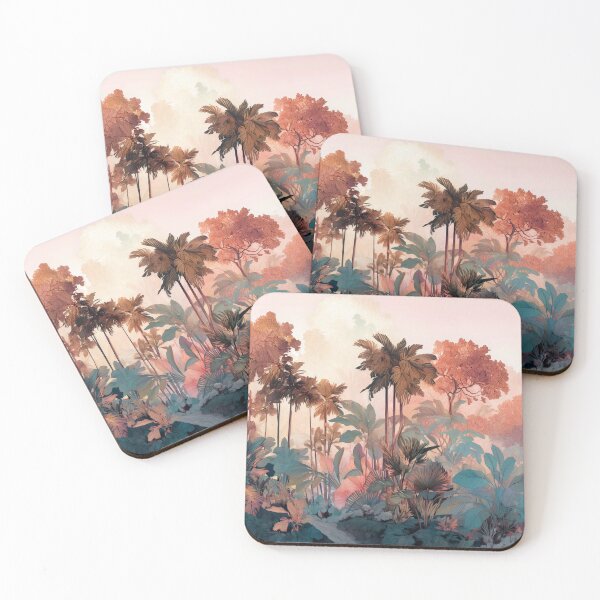 Item preview, Pastel Tropical Jungle Landscape designed and sold by LuminousFoundry.