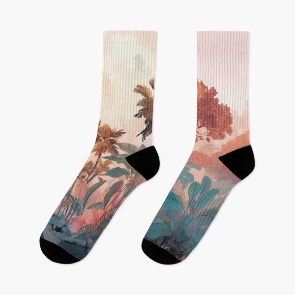 Item preview, Pastel Tropical Jungle Landscape designed and sold by LuminousFoundry.