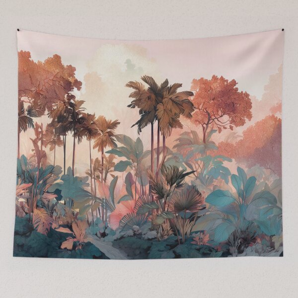 Item preview, Pastel Tropical Jungle Landscape designed and sold by LuminousFoundry.