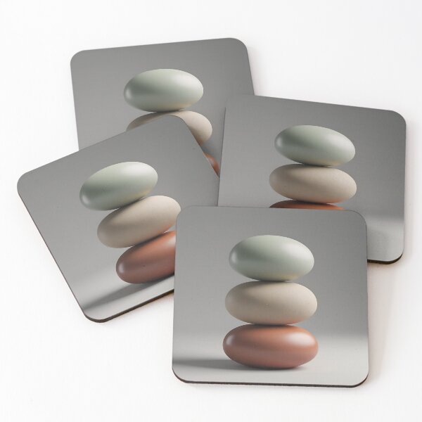 Item preview, Balanced Zen - Minimalist 3D Stones designed and sold by QORE Studio Art.