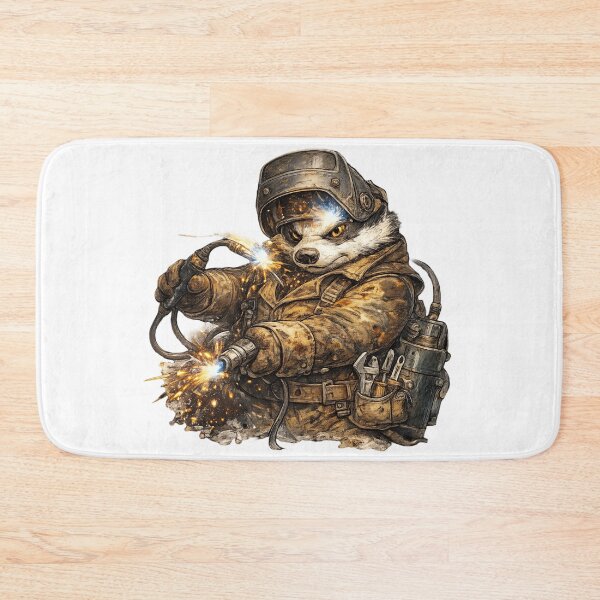 Item preview, Brutal Badger Welder – Hand Drawn Colored Pencil Sticker Illustration designed and sold by Felixuss.