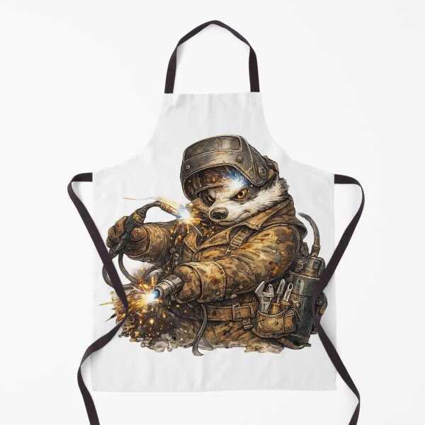 Item preview, Brutal Badger Welder – Hand Drawn Colored Pencil Sticker Illustration designed and sold by Felixuss.