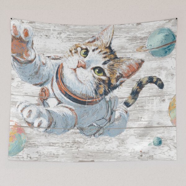 Item preview, Cat in space wearing a suit designed and sold by anytka.