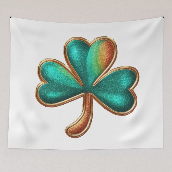 Item preview, Shiny green shamrock clover – St Patrick’s Day irish lucky symbol design designed and sold by olenapetol.