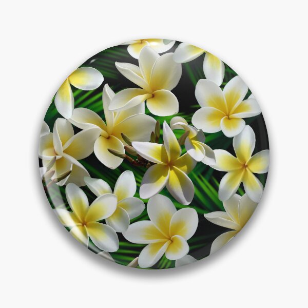 Item preview, Plumeria on Palm Leaves Dark designed and sold by MoodyMuseArt.
