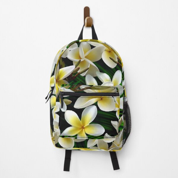 Item preview, Plumeria on Palm Leaves Dark designed and sold by MoodyMuseArt.