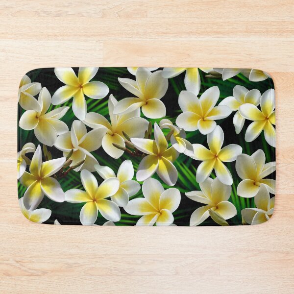 Item preview, Plumeria on Palm Leaves Dark designed and sold by MoodyMuseArt.