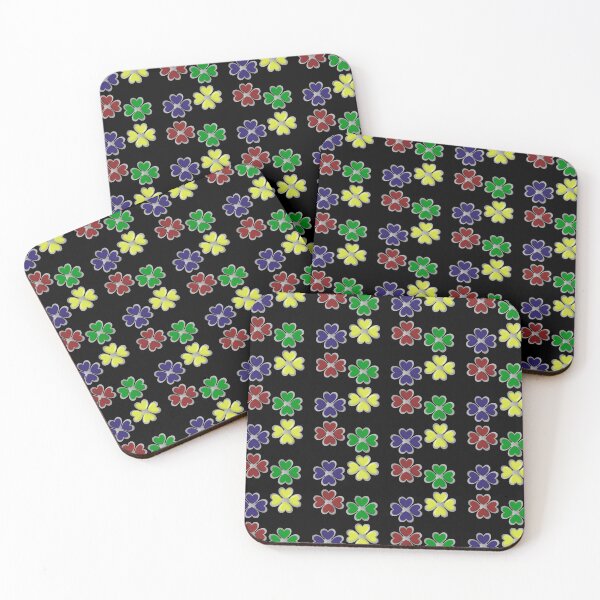 Item preview, Pendant dark blue, light green,yellow,red clover print designed and sold by YaroshMaria.