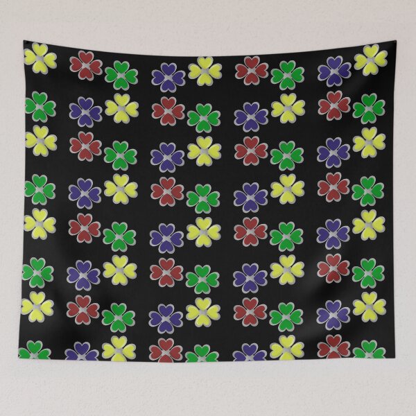 Item preview, Pendant dark blue, light green,yellow,red clover print designed and sold by YaroshMaria.