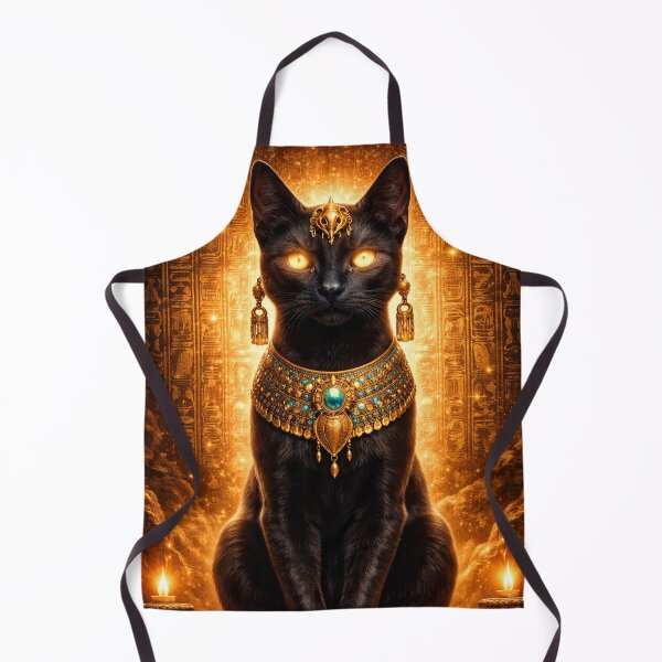 Item preview, Mystical Egyptian Black Cat Goddess Bastet Golden Ancient Egypt Art designed and sold by Queen Cleopatra.