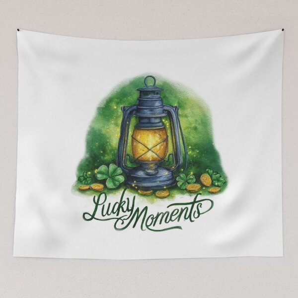 Item preview, Lucky shamrock lantern – magical St Patrick’s Day irish luck illustration designed and sold by olenapetol.