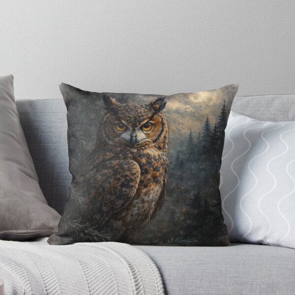 Item preview, Moonlit Forest Owl – Mystical Woodland Painting designed and sold by SamEmbersLiving.