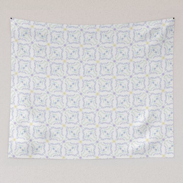 Item preview, Patrón floral folk pastel con corazones: diseño romántico cottagecore escandinavo designed and sold by mariacosadiella.
