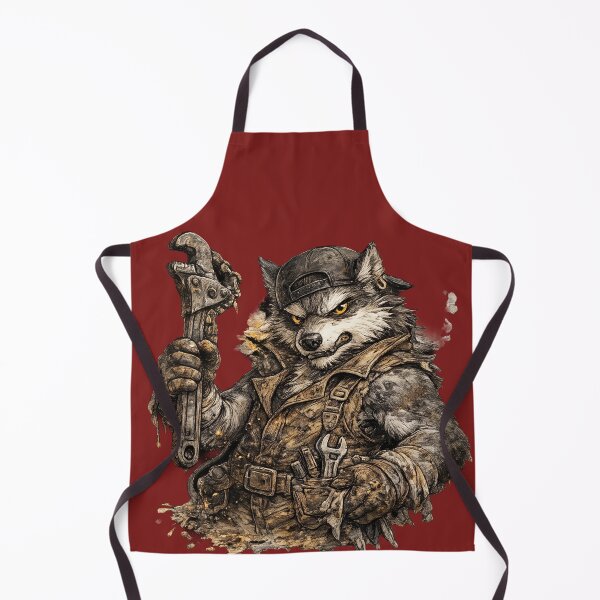 Item preview, Brutal Wolf Mechanic – Hand Drawn Colored Pencil Sticker Illustration designed and sold by Felixuss.