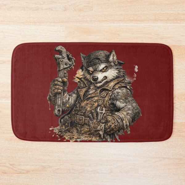 Item preview, Brutal Wolf Mechanic – Hand Drawn Colored Pencil Sticker Illustration designed and sold by Felixuss.