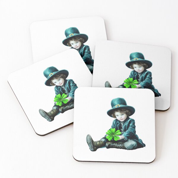 Item preview, Cute vintage leprechaun boy with shamrock St Patrick’s Day illustration designed and sold by olenapetol.