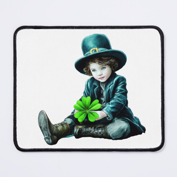 Item preview, Cute vintage leprechaun boy with shamrock St Patrick’s Day illustration designed and sold by olenapetol.