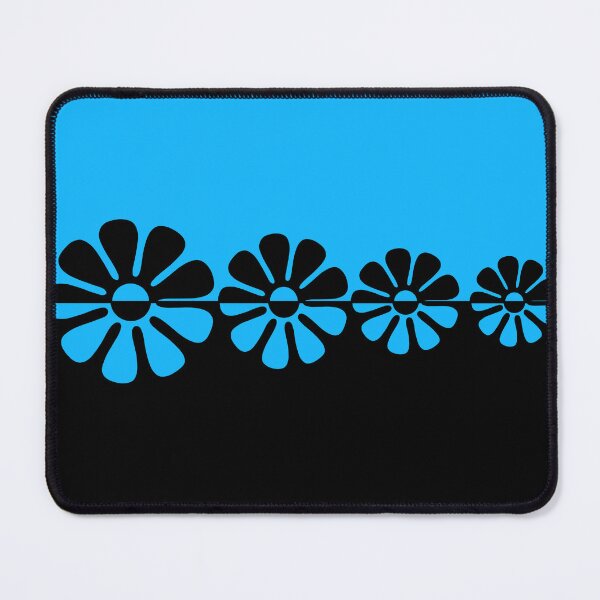 Item preview, 1960's Bold Retro Mod Flowers in Blue and Black designed and sold by MellowCat.