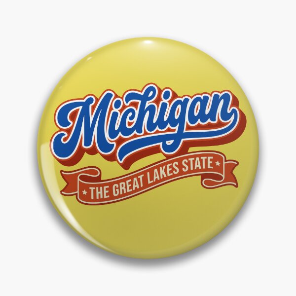 Item preview, Retro Michigan The Great Lakes State Baseball Script designed and sold by Cozy-Old-Pub.